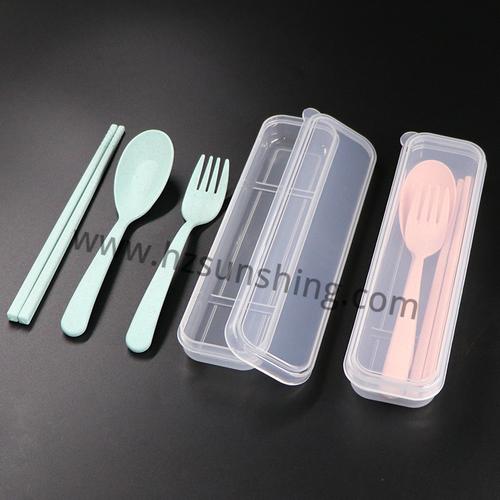 新诚餐具塑料盒上下盖筷子盒旅行便携餐具盒餐具收纳盒子叉勺筷盒