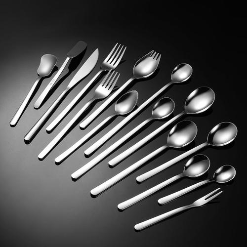 埃恩304不锈钢韩式勺子刀叉勺西餐具如意多规格长冰勺甜品店公勺